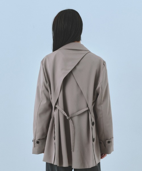 バックベルトレイヤードジャケット｜ウォッシャブル/ストレッチ/防シワ