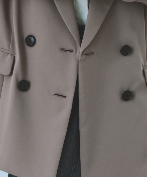 セール】バックベルトレイヤードジャケット｜ウォッシャブル