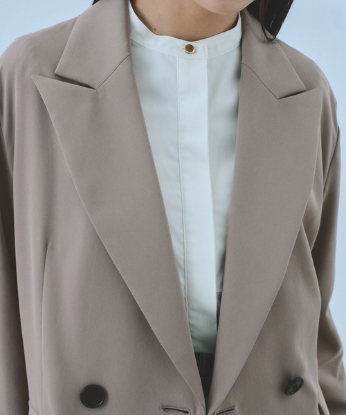 セール】バックベルトレイヤードジャケット｜ウォッシャブル