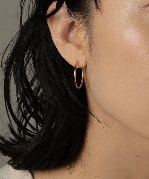 ORLEAN】 シンプルフープピアス 太さ1.6mm サージカルステンレス ユニ
