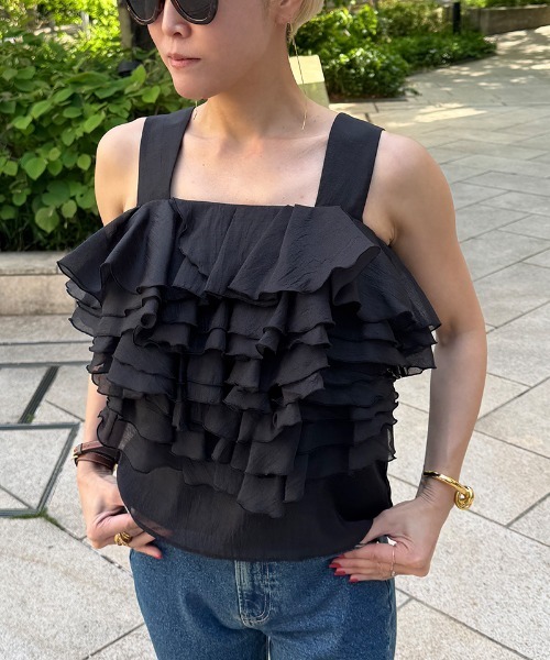 JENNE（ジェンヌ）の「ボリュームブーケブラウス（その他トップス・レディース・ブラック/ライトブルー・SMALL/MEDIUM/LARGE）」の6枚目の写真