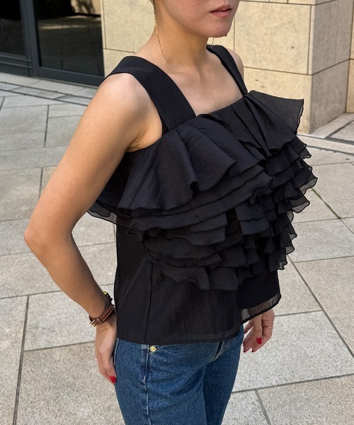 JENNE（ジェンヌ）の「ボリュームブーケブラウス（その他トップス・レディース・ブラック/ライトブルー・SMALL/MEDIUM/LARGE）」の8枚目の写真