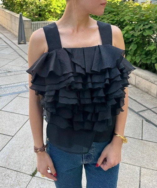 JENNE（ジェンヌ）の「ボリュームブーケブラウス（その他トップス・レディース・ブラック/ライトブルー・SMALL/MEDIUM/LARGE）」の9枚目の写真