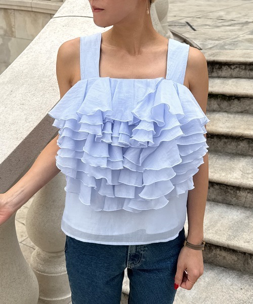 JENNE（ジェンヌ）の「ボリュームブーケブラウス（その他トップス・レディース・ブラック/ライトブルー・SMALL/MEDIUM/LARGE）」の15枚目の写真