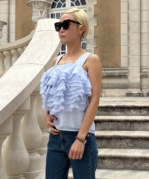 JENNE（ジェンヌ）の「ボリュームブーケブラウス（その他トップス・レディース・ブラック/ライトブルー・SMALL/MEDIUM/LARGE）」の17枚目の写真