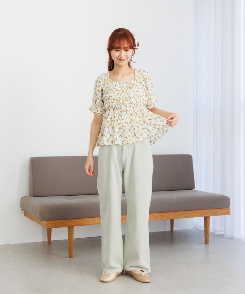 新品 GRAND FLEUR グランフルール ブラウス シャツ セール】クランプルブルームトップ（シャツ/ブラウス）｜flower