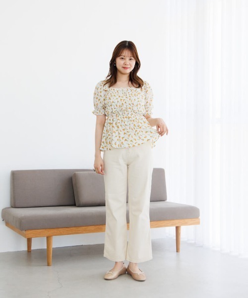 22SS MURRAL Framed flower top ブラウス Tシャツ 22SS MURRAL まとう Framed flower top ブラウス Tシャツ