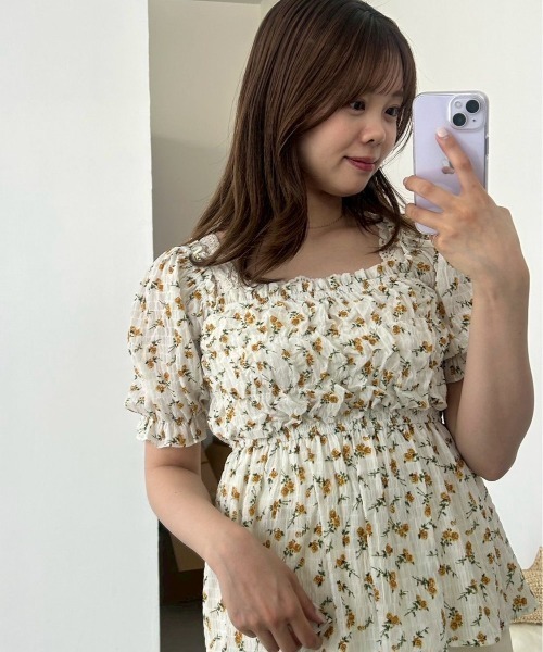 flower（フラワー）の「クランプルブルームトップ（シャツ/ブラウス・レディース・ブルー/イエロー・FREE）」の20枚目の写真