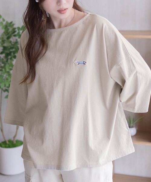 Mac-House(マックハウス)の「PENNEYS ワンポイントTシャツ(Tシャツ/カットソー・レディース・ホワイト/チャコールグレー/グレイッシュベージュ・M/L)」の18枚目の写真