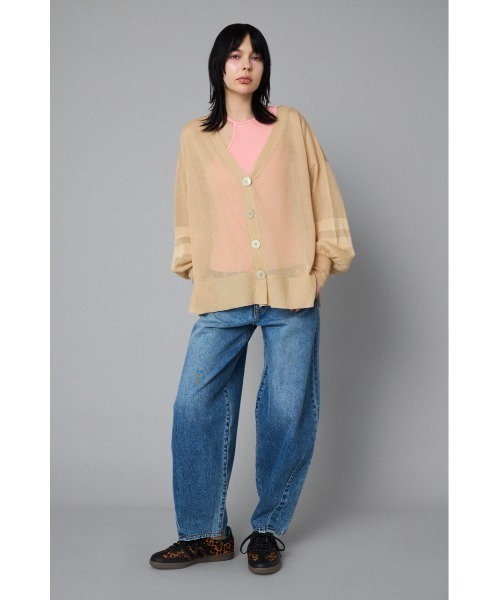 HeRIN.CYE(ヘリンドットサイ)の「Sheer line cardigan シアーラインカーディガン(カーディガン/ボレロ・レディース・ベージュ/ライトブルー/レッド・FREE)」の4枚目の写真