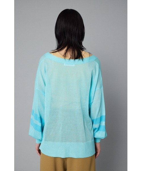 HeRIN.CYE(ヘリンドットサイ)の「Sheer line cardigan シアーラインカーディガン(カーディガン/ボレロ・レディース・ベージュ/ライトブルー/レッド・FREE)」の9枚目の写真