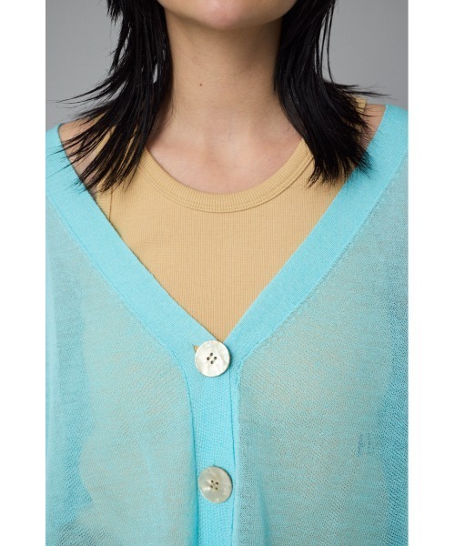 HeRIN.CYE(ヘリンドットサイ)の「Sheer line cardigan シアーラインカーディガン(カーディガン/ボレロ・レディース・ベージュ/ライトブルー/レッド・FREE)」の10枚目の写真