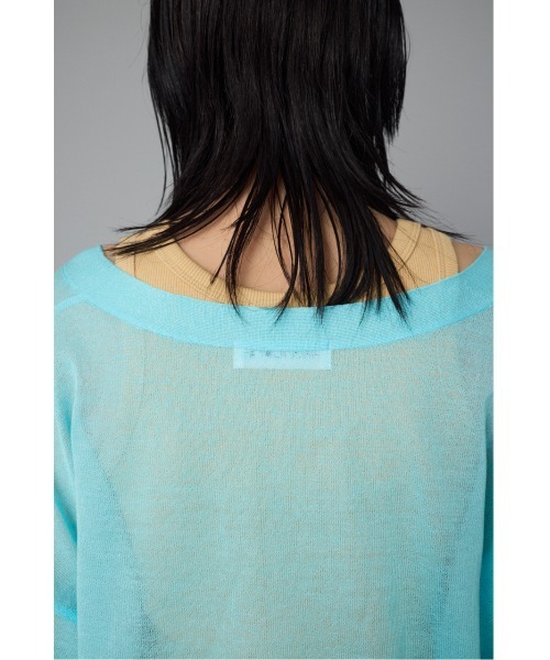 HeRIN.CYE(ヘリンドットサイ)の「Sheer line cardigan シアーラインカーディガン(カーディガン/ボレロ・レディース・ベージュ/ライトブルー/レッド・FREE)」の11枚目の写真