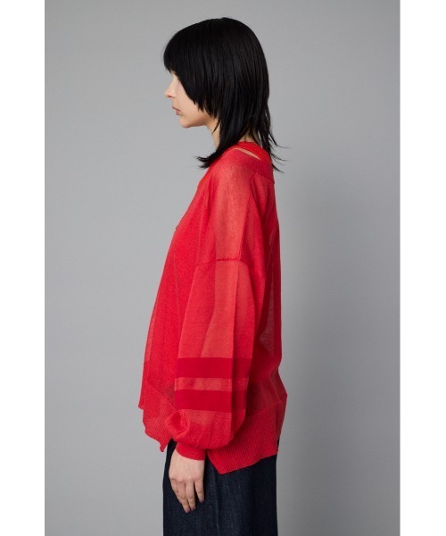 HeRIN.CYE(ヘリンドットサイ)の「Sheer line cardigan シアーラインカーディガン(カーディガン/ボレロ・レディース・ベージュ/ライトブルー/レッド・FREE)」の16枚目の写真