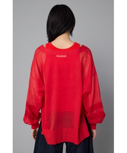 HeRIN.CYE(ヘリンドットサイ)の「Sheer line cardigan シアーラインカーディガン(カーディガン/ボレロ・レディース・ベージュ/ライトブルー/レッド・FREE)」の17枚目の写真
