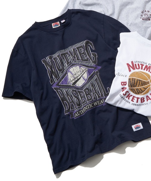 NO NEED(ノーニード)の「【NUTMEG/ナツメグ】BASEBALL T(Tシャツ/カットソー・メンズ・チャコール/グレー/ブラック/ホワイト/ネイビー・LL/M/L)」の1枚目の写真