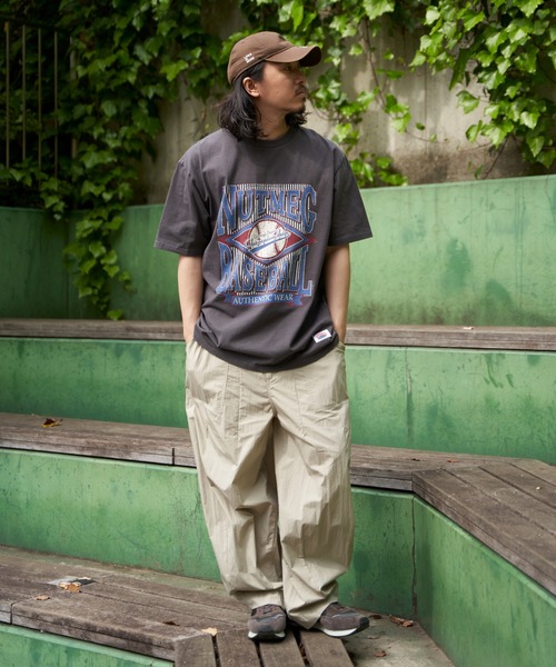NO NEED(ノーニード)の「【NUTMEG/ナツメグ】BASEBALL T(Tシャツ/カットソー・メンズ・チャコール/グレー/ブラック/ホワイト/ネイビー・LL/M/L)」の8枚目の写真