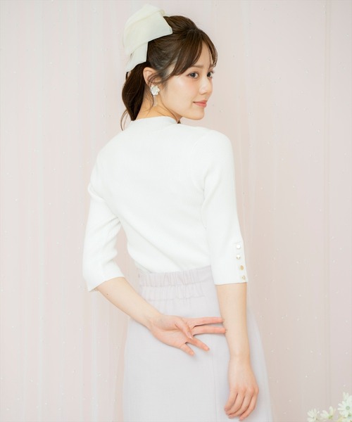 WILLSELECTION（ウィルセレクション）の「デコルテオープンハイネックプルオーバー（ニット/セーター・レディース・オフホワイト/ブラック/ピンク・FREE）」の10枚目の写真