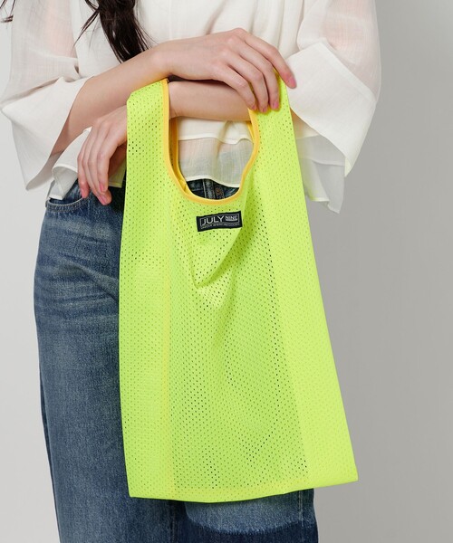 JULY NINE(ジュライナイン)の「<JULY NINE>メッシュ トートバッグ(トートバッグ・レディース・イエロー/ピンク・FREE)」の2枚目の写真