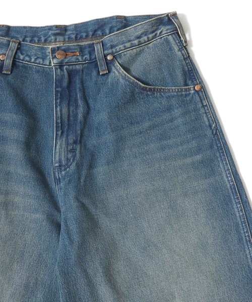 Wrangler(ラングラー)の「Wrangler(ラングラー)DENIM SHORTS/ヴィンテージウォッシュ・ダメージ加工デニムショーツ メンズ レディース ユニセックス/ジョーツ(デニムパンツ・メンズ・ライトインディゴブルー/インディゴブルー・M/L/XL/S)」の5枚目の写真