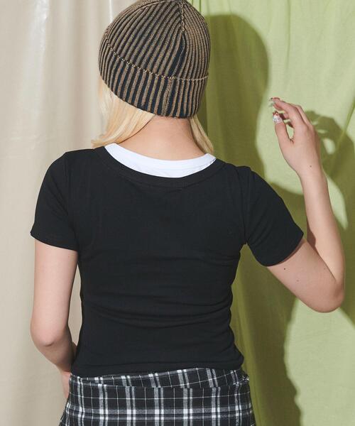 dispark（ディスパーク）の「DISPARK/ハトメネックデザインSSトップス（Tシャツ/カットソー・レディース・ブラック/ブラウン・FREE）」の12枚目の写真