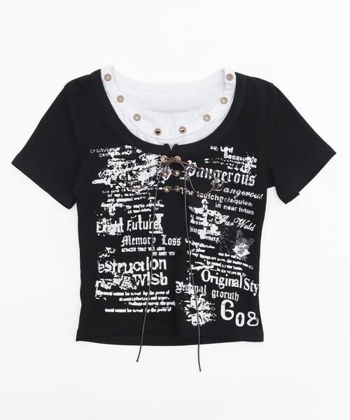 dispark（ディスパーク）の「DISPARK/ハトメネックデザインSSトップス（Tシャツ/カットソー・レディース・ブラック/ブラウン・FREE）」の18枚目の写真