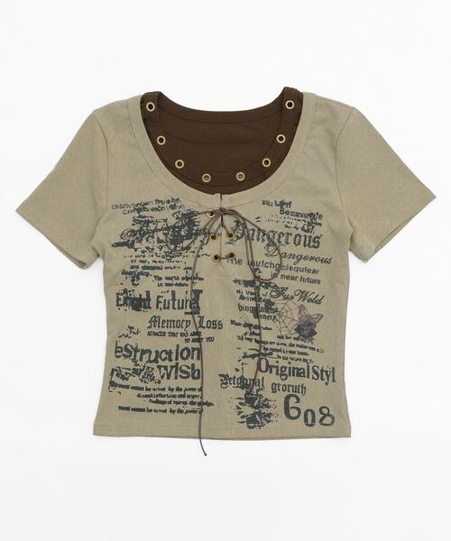 dispark（ディスパーク）の「DISPARK/ハトメネックデザインSSトップス（Tシャツ/カットソー・レディース・ブラック/ブラウン・FREE）」の17枚目の写真