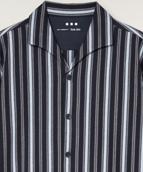 three dots(スリードッツ)の「ラッセル 半袖シャツ(シャツ/ブラウス・メンズ・サックスブルー/ライトホワイト・MEDIUM/LARGE/SMALL)」の5枚目の写真