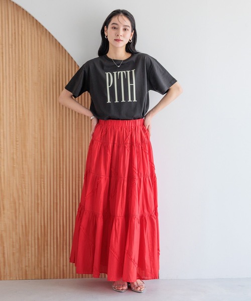 LOWRYS FARM(ローリーズファーム)の「コットンボイルボリュームスカート 289813(スカート・レディース・レッド/ホワイト/ブラック・FREE)」の10枚目の写真