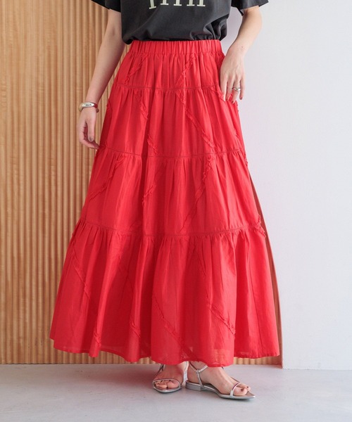 LOWRYS FARM(ローリーズファーム)の「コットンボイルボリュームスカート 289813(スカート・レディース・レッド/ホワイト/ブラック・FREE)」の12枚目の写真