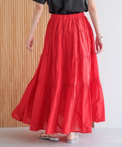LOWRYS FARM(ローリーズファーム)の「コットンボイルボリュームスカート 289813(スカート・レディース・レッド/ホワイト/ブラック・FREE)」の13枚目の写真