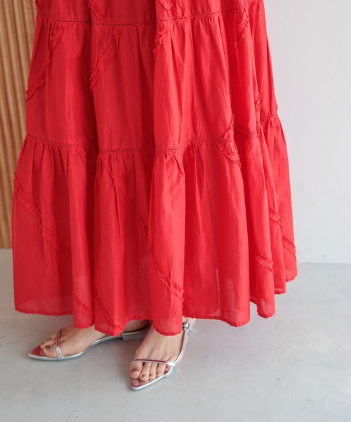 LOWRYS FARM(ローリーズファーム)の「コットンボイルボリュームスカート 289813(スカート・レディース・レッド/ホワイト/ブラック・FREE)」の14枚目の写真