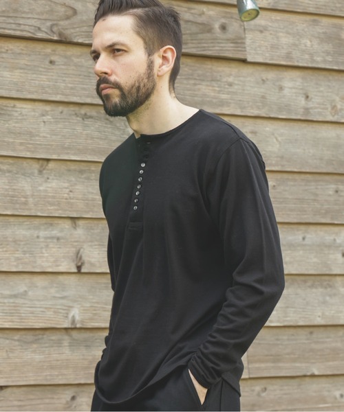 MR.OLIVE（ミスターオリーブ）の「88/12 VINTAGE MATERIAL / 10-BUTTON HENLEY NECK SHIRT（Tシャツ/カットソー・メンズ・オフホワイト/ブラック/ネイビー・MEDIUM/LARGE）」の14枚目の写真
