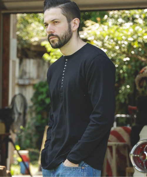 MR.OLIVE（ミスターオリーブ）の「88/12 VINTAGE MATERIAL / 10-BUTTON HENLEY NECK SHIRT（Tシャツ/カットソー・メンズ・オフホワイト/ブラック/ネイビー・MEDIUM/LARGE）」の13枚目の写真