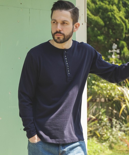 MR.OLIVE（ミスターオリーブ）の「88/12 VINTAGE MATERIAL / 10-BUTTON HENLEY NECK SHIRT（Tシャツ/カットソー・メンズ・オフホワイト/ブラック/ネイビー・MEDIUM/LARGE）」の11枚目の写真