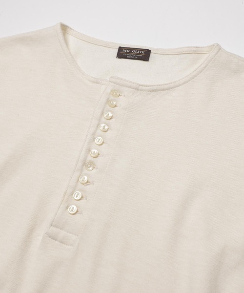 MR.OLIVE（ミスターオリーブ）の「88/12 VINTAGE MATERIAL / 10-BUTTON HENLEY NECK SHIRT（Tシャツ/カットソー・メンズ・オフホワイト/ブラック/ネイビー・MEDIUM/LARGE）」の5枚目の写真