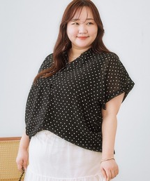 SMILE LAND | ＜大きいサイズ＞ スキッパーデザイン裏地付ブラウス(シャツ/ブラウス)