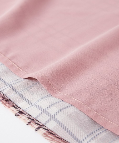 SMILE LAND(スマイルランド)の「<大きいサイズ> スキッパーデザイン裏地付ブラウス(シャツ/ブラウス・レディース・ピンク系/ブラック/ブルーグリーン/ブラック系/アイボリー系・L/LL/3L/4L/5L)」の12枚目の写真