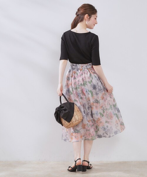 couture brooch（クチュールブローチ）の「【マシンウォッシャブル・アンチピリング・二の腕カバー】ハートネックテレコ5分袖プルオーバー（Tシャツ/カットソー・レディース・ホワイト系5/オフホワイト/ブラック・38/40/42/36）」の16枚目の写真