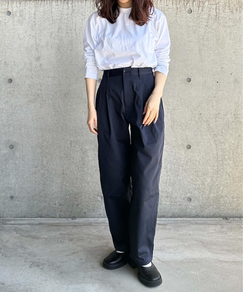 PUNCHLINE正規品★25SS★Candor ツータックチノパンツ CINOH - 【25SS】TWILL HIGH WAIST TWO TUCK PANTS / ハイ
