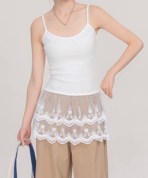Miniministore(ミニミニストア)の「カップ付きブラキャミソールレース切り替え(キャミソール・レディース・グレー/ブラック/ホワイト・FREE)」の14枚目の写真