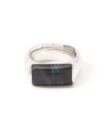 TOM WOOD Crest Ring Blue Hawk Eye
