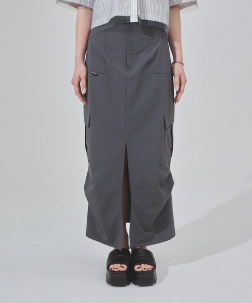 ENVYM（アンビー）の「ナイロンカーゴマキシスカート（スカート・レディース・ブラック/ベージュ・FREE）」の12枚目の写真