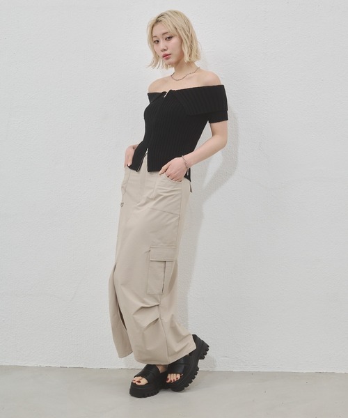 ENVYM（アンビー）の「ナイロンカーゴマキシスカート（スカート・レディース・ブラック/ベージュ・FREE）」の22枚目の写真