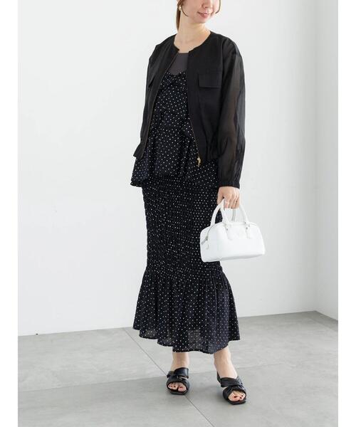 Te chichi（テチチ）の「【松井愛莉着用】ドットシャーリングキャミブラウス（セットアップ可）（シャツ/ブラウス・レディース・ブラック/ブラウン・F）」の7枚目の写真