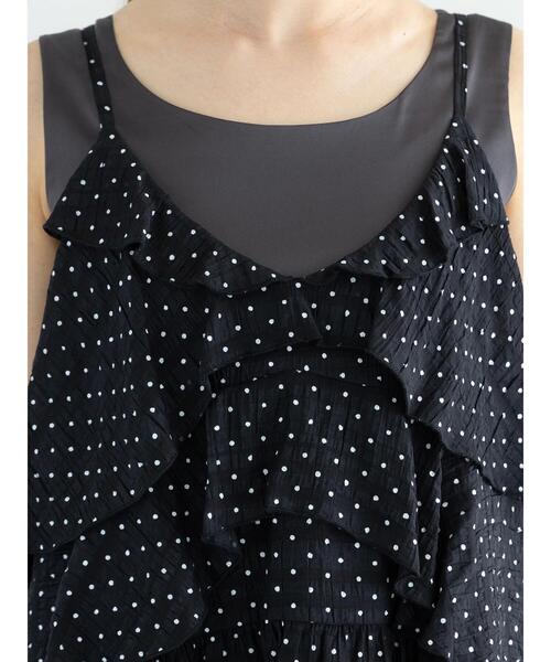 Te chichi（テチチ）の「【松井愛莉着用】ドットシャーリングキャミブラウス（セットアップ可）（シャツ/ブラウス・レディース・ブラック/ブラウン・F）」の13枚目の写真
