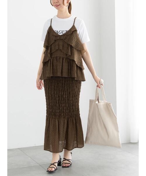 Te chichi（テチチ）の「【松井愛莉着用】ドットシャーリングキャミブラウス（セットアップ可）（シャツ/ブラウス・レディース・ブラック/ブラウン・F）」の16枚目の写真