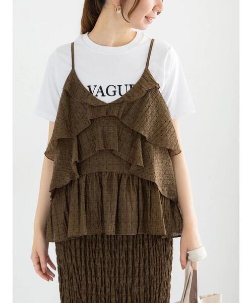 Te chichi（テチチ）の「【松井愛莉着用】ドットシャーリングキャミブラウス（セットアップ可）（シャツ/ブラウス・レディース・ブラック/ブラウン・F）」の17枚目の写真