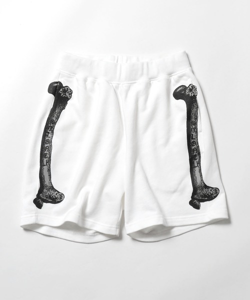 LONELY/論理（ロンリー）の「ROOPTOKYO別注 LONELY(論理)/ロンリー BONE SWEAT SHORTS スウェットショーツ ハーフパンツ（スウェットパンツ・メンズ・ヘザーグレー/ホワイト・M/L）」の3枚目の写真