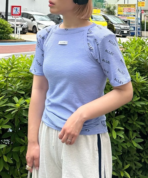 tシャツ Alleyロゴ総柄T＆アメスリタンクセット レディース セール】Alleyロゴ総柄T＆アメスリタンクセット（Tシャツ